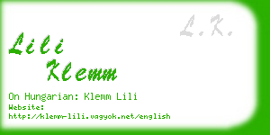 lili klemm business card